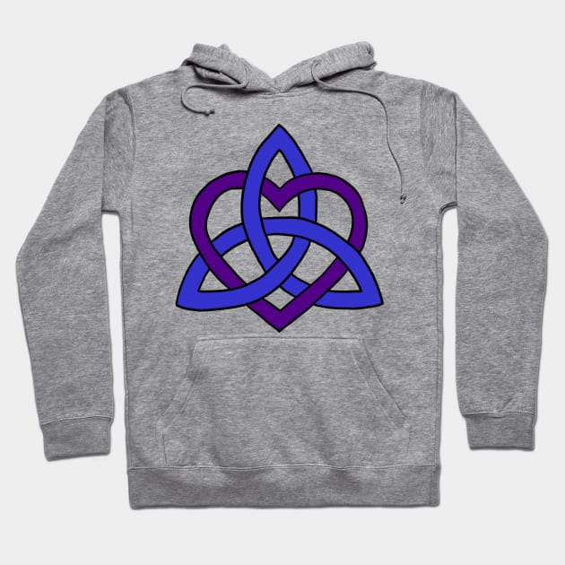 Celtic Knot Heart (Blue and Purple) Hoodie by Serene Twilight